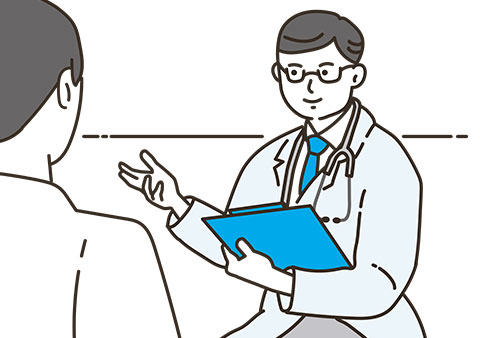 病院で診察を受ける